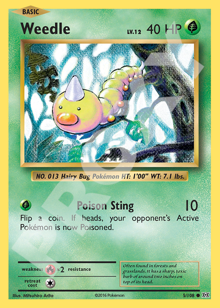 Weedle 5 108 – Evolutions | The Proxy Lab