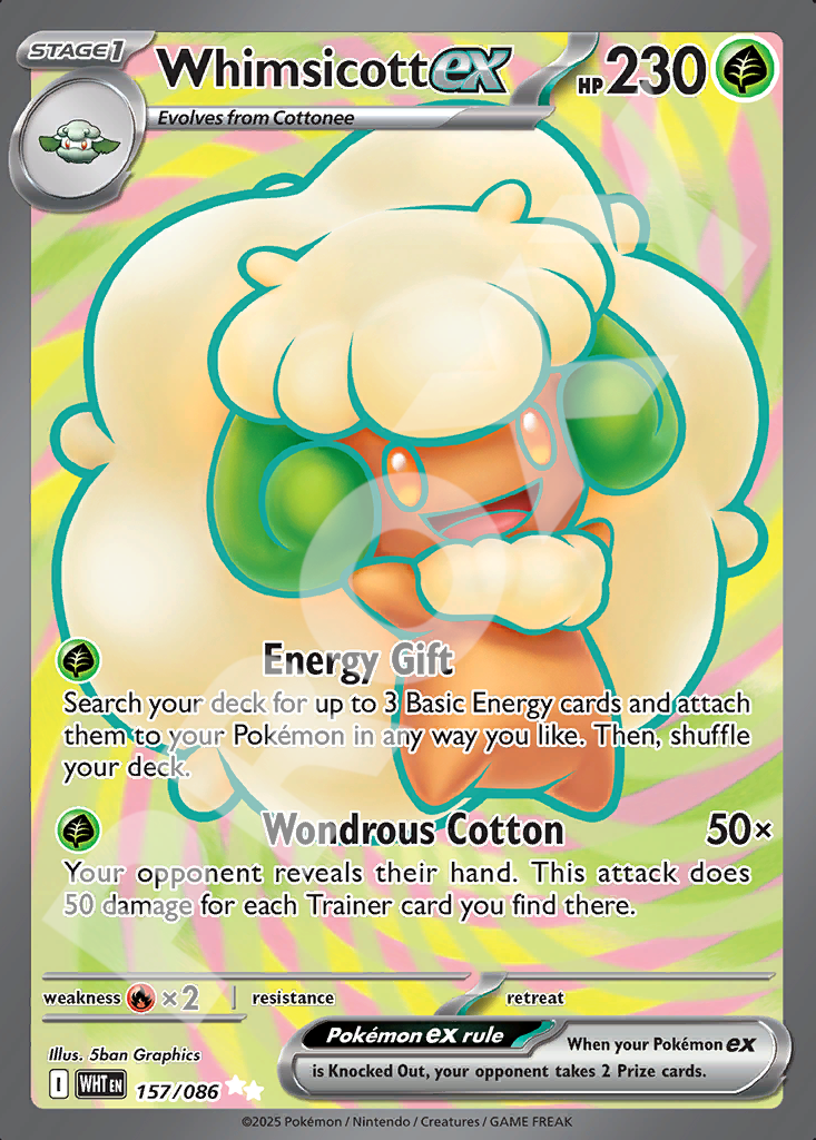 Whimsicott EX 157 –  White Flare | The Proxy Lab