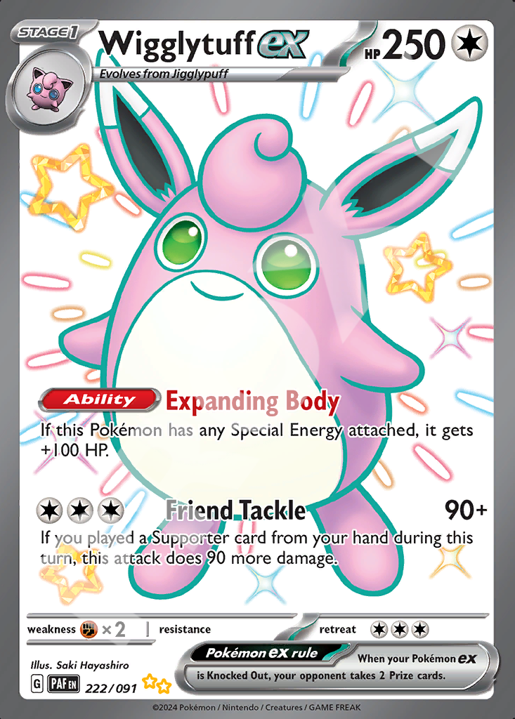 Wigglytuff EX 222 – Paldean Fates | The Proxy Lab