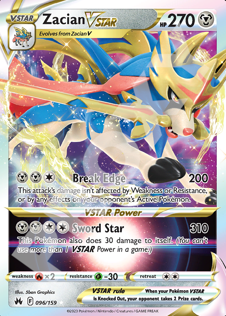 Zacian VSTAR 096 – Crown Zenith | The Proxy Lab