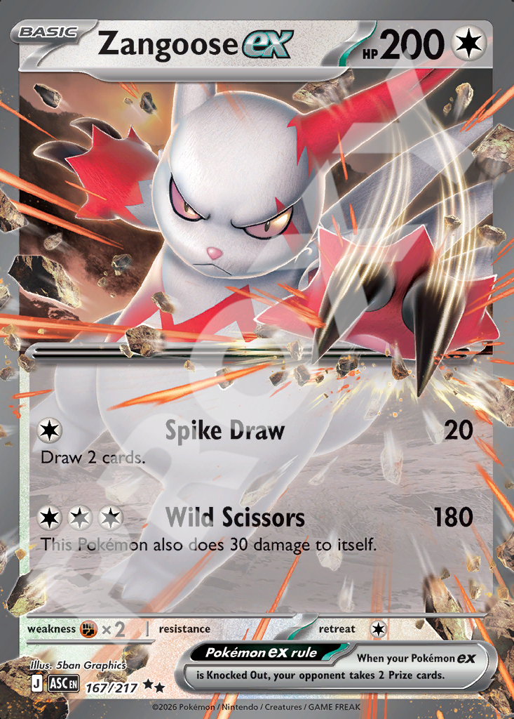 Zangoose EX 167 – Ascended Heroes | The Proxy Lab