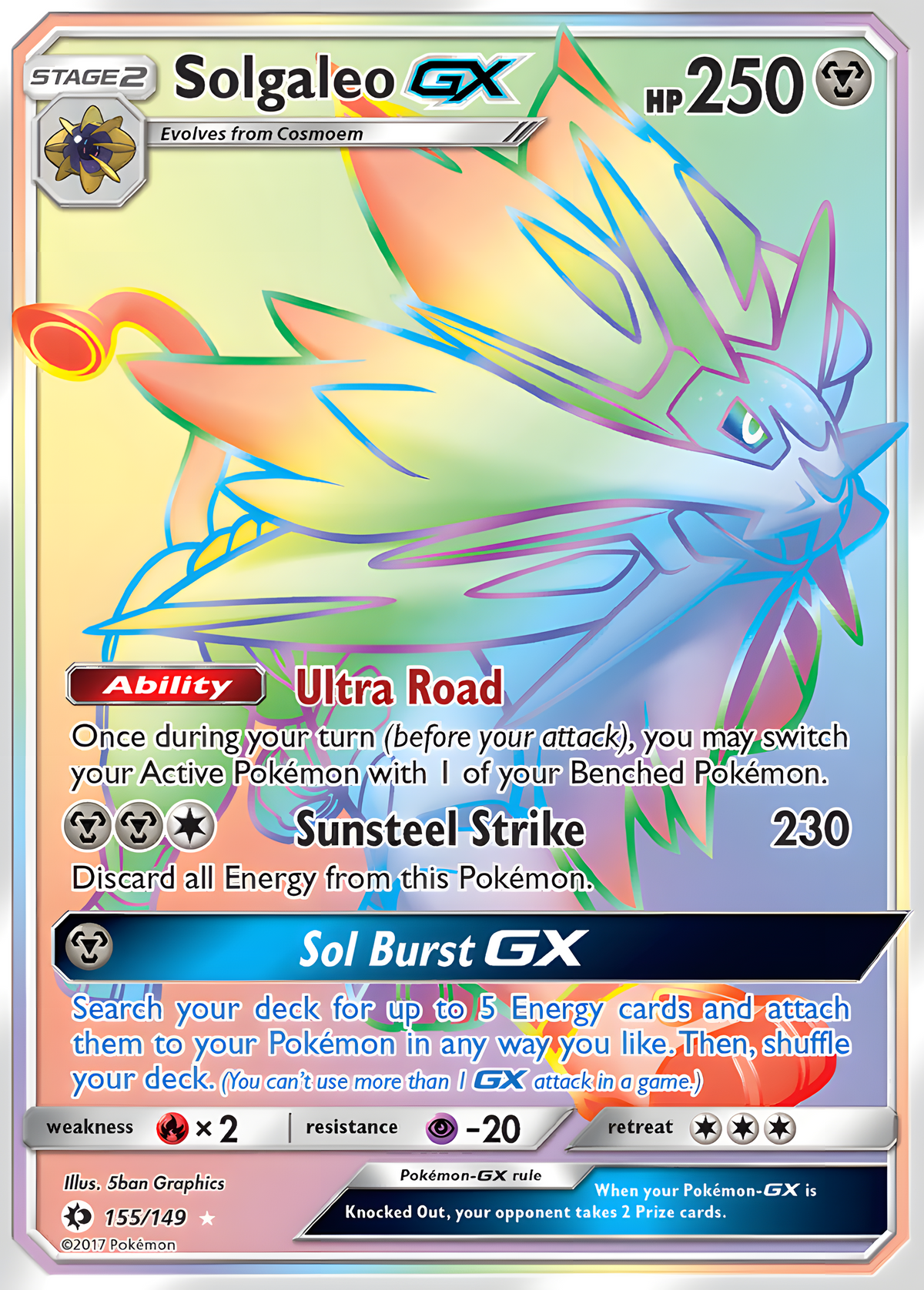 Sol y Luna | Colección inicial | Solgaleo GX 155