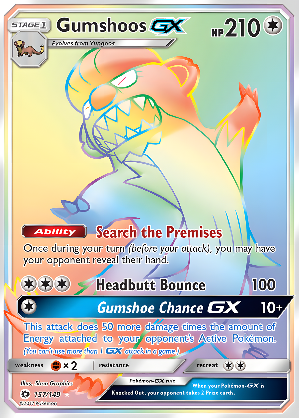 Sun & Moon | Base Set | Gumshoos GX 157