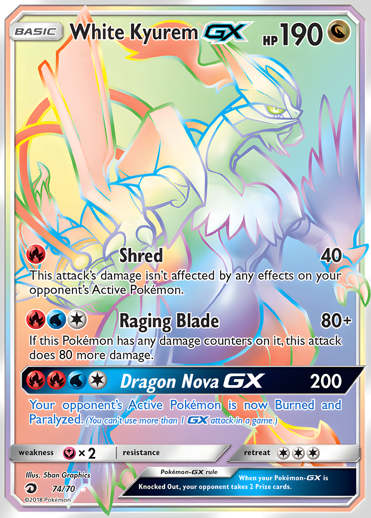 Sol y Luna | Dragon Majesty | Kyurem Blanco GX 74